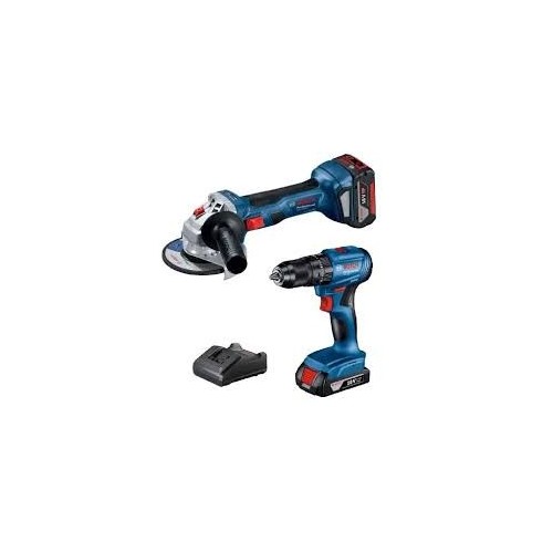 TALADRO BOSCH GSB 185 + ESMERIL GWS 180 + 2 BAT Y CARG 06019H 90G4