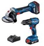 TALADRO BOSCH GSB 185 + ESMERIL GWS 180 + 2 BAT Y CARG 06019H 90G4