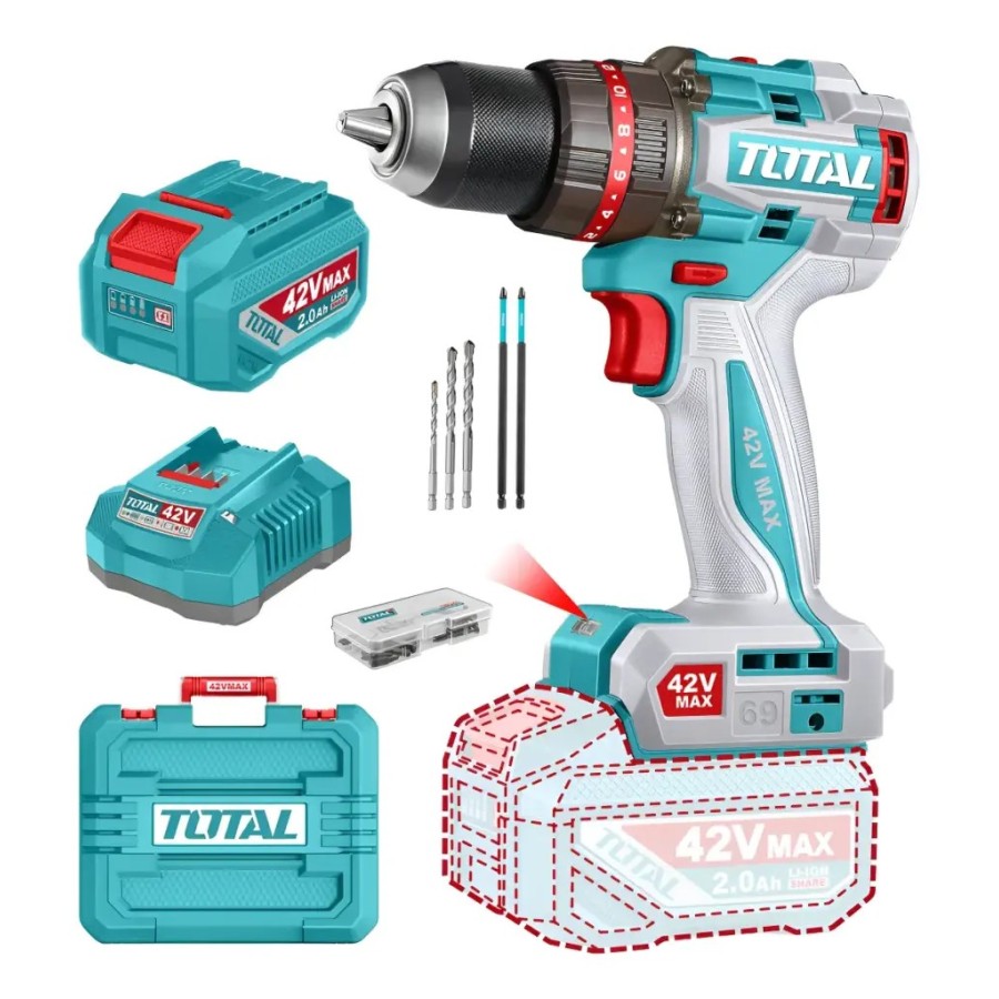 TALADRO INAL TOTAL 1/2" 42V 69NM 1 BAT UTIDLI426981