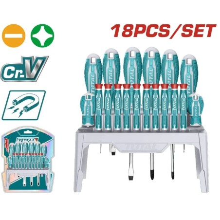 DESTORNILLADOR TOTAL 18PCS THT250618
