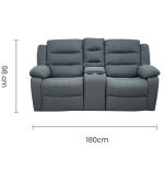 SOFA DOBLE C/CONSOLA RECLINABLE CUERO SINTETICO ANTIRAY SA-4342 TAIKE