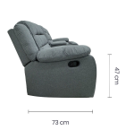 SOFA DOBLE C/CONSOLA RECLINABLE CUERO SINTETICO ANTIRAY SA-4342 TAIKE