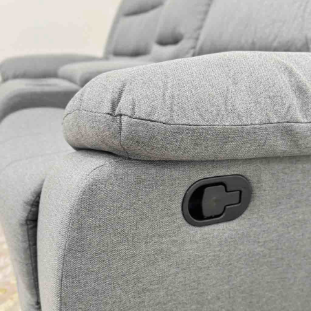 SOFA DOBLE C/CONSOLA RECLINABLE CUERO SINTETICO ANTIRAY SA-4342 TAIKE