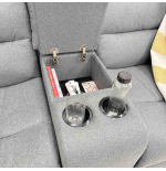 SOFA DOBLE C/CONSOLA RECLINABLE CUERO SINTETICO ANTIRAY SA-4342 TAIKE