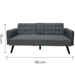 SOFA CAMA CUERO SINTETICO GRIS SA-4376 C/PORTAVASOS TAIKE