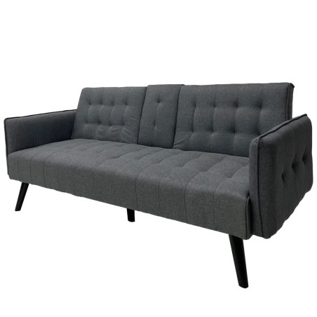 SOFA CAMA CUERO SINTETICO GRIS SA-4376 C/PORTAVASOS TAIKE