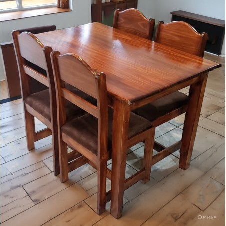 JUEGO COMEDOR MADERA 4 SILLAS PAVAS VIDES