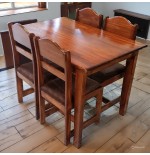 JUEGO COMEDOR MADERA 4 SILLAS PAVAS VIDES