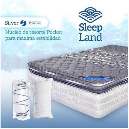 COLCHON MATRIMONIAL SILVER SLEEPLAND TELA FRIA