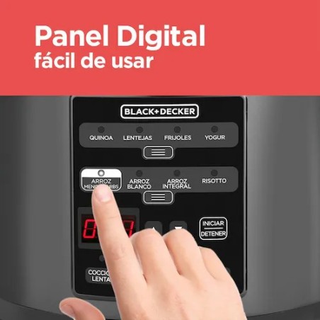 OLLA MULTIUSOS B+D 3LTS MCH14 DIGITAL 12 EN 1 NEGRA