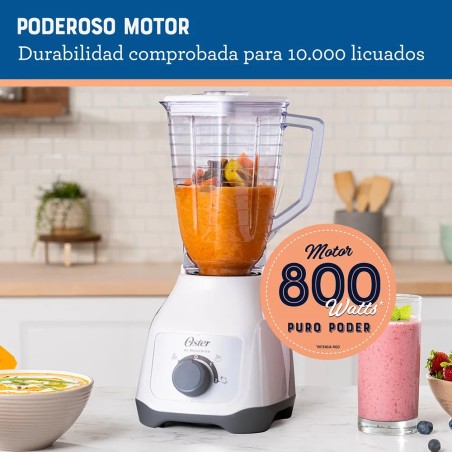 LICUADORA OSTER 2V PLASTICO PERILLA BLSTKAP-WRD BLANCA