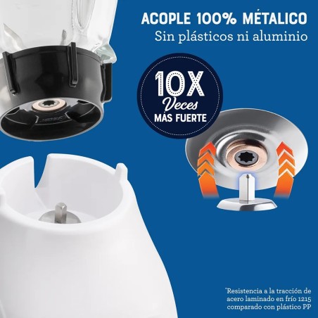 LICUADORA OSTER 2V VIDRIO PERILLA  BLSTKAG-WRD BLANCA