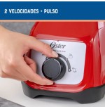 LICUADORA OSTER 2V VIDRIO PERILLA  BLSTKAG-RRD ROJA