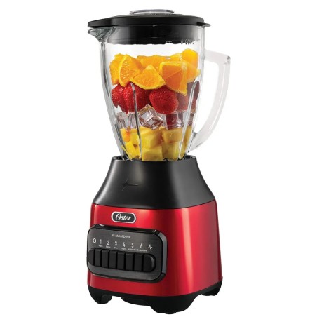 LICUADORA OSTER 6V VIDRIO BOTONES 1.5L BLSTPEG-CPB ROJA