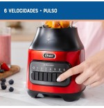 LICUADORA OSTER 6V VIDRIO BOTONES 1.5L BLSTPEG-CPB ROJA
