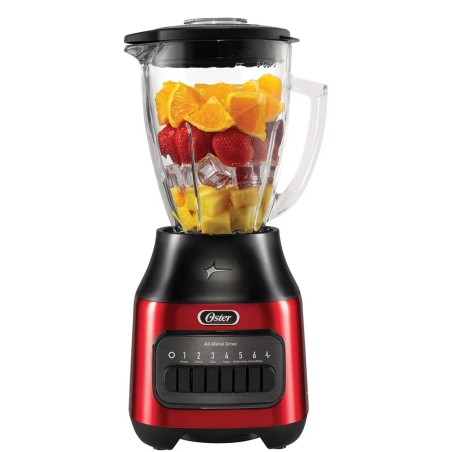 LICUADORA OSTER 6V VIDRIO BOTONES 1.5L BLSTPEG-CPB ROJA