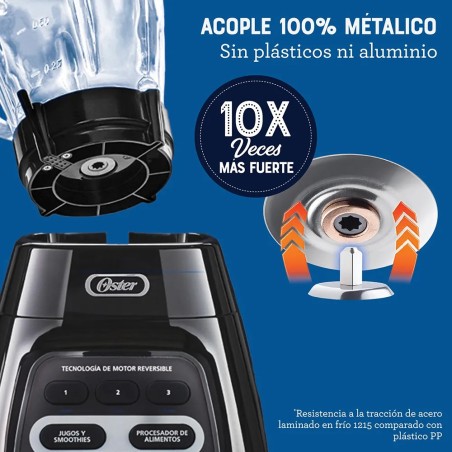 LICUADORA OSTER 3V VIDRIO BOTONES BLSTPYG1309B REV NEG